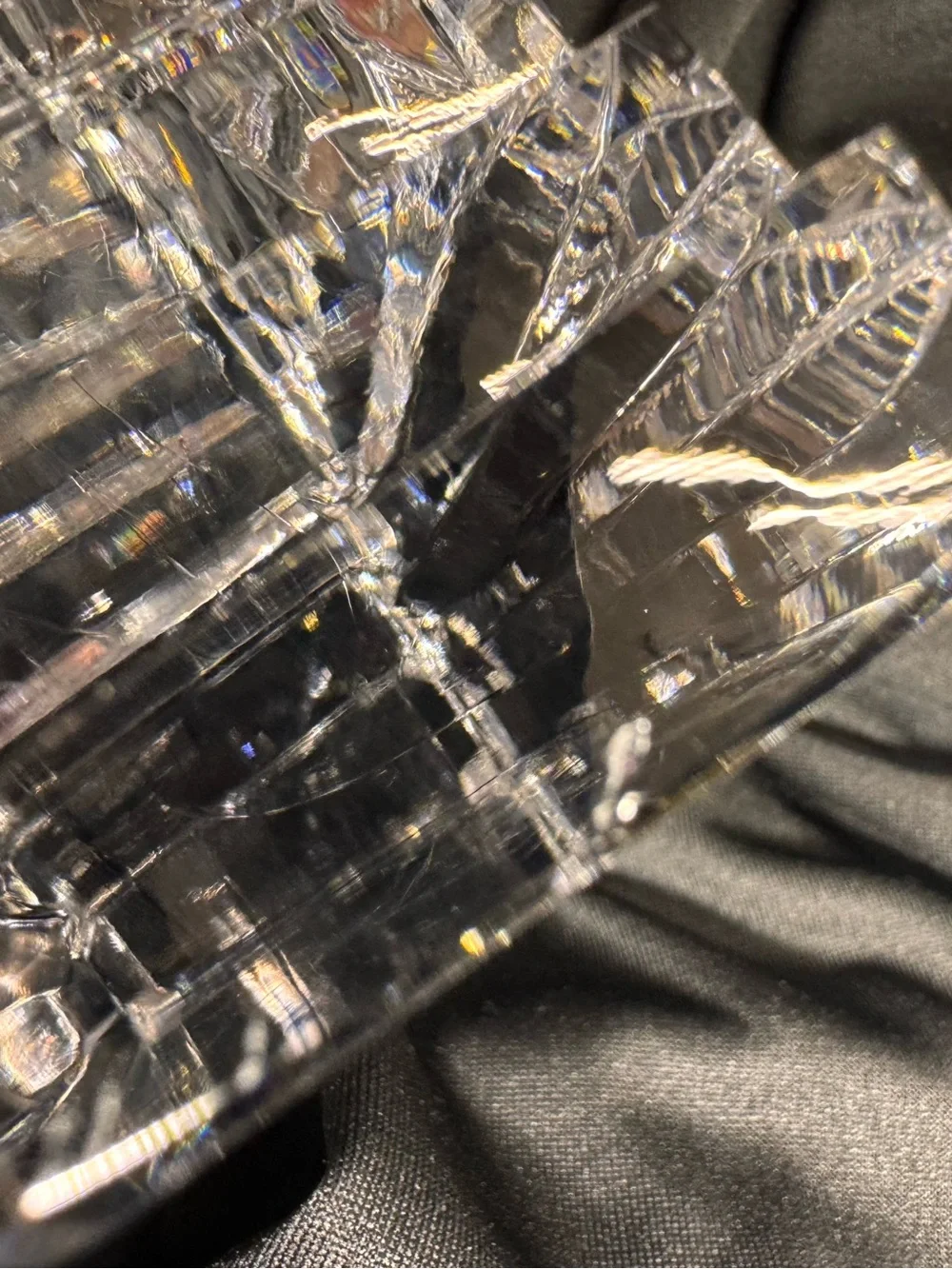 Vintage Waterford Crystal Mantel Clock Art Deco Fanburst Quartz Ireland Signed